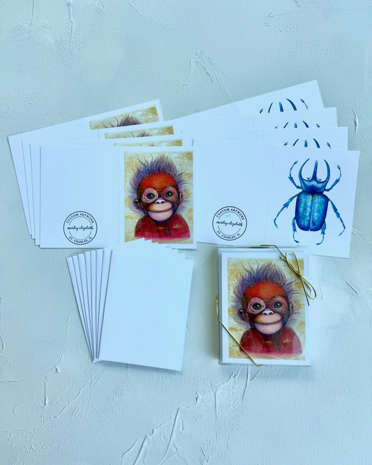 Orangutan / Beetle Notecard Set